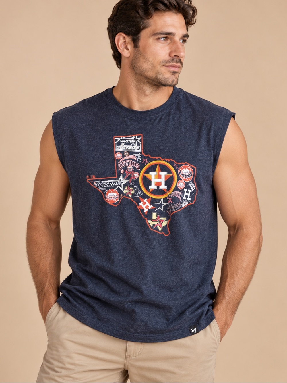 ’47 Houston Astros Texas Graphic Cutoff Muscle Tee Size L